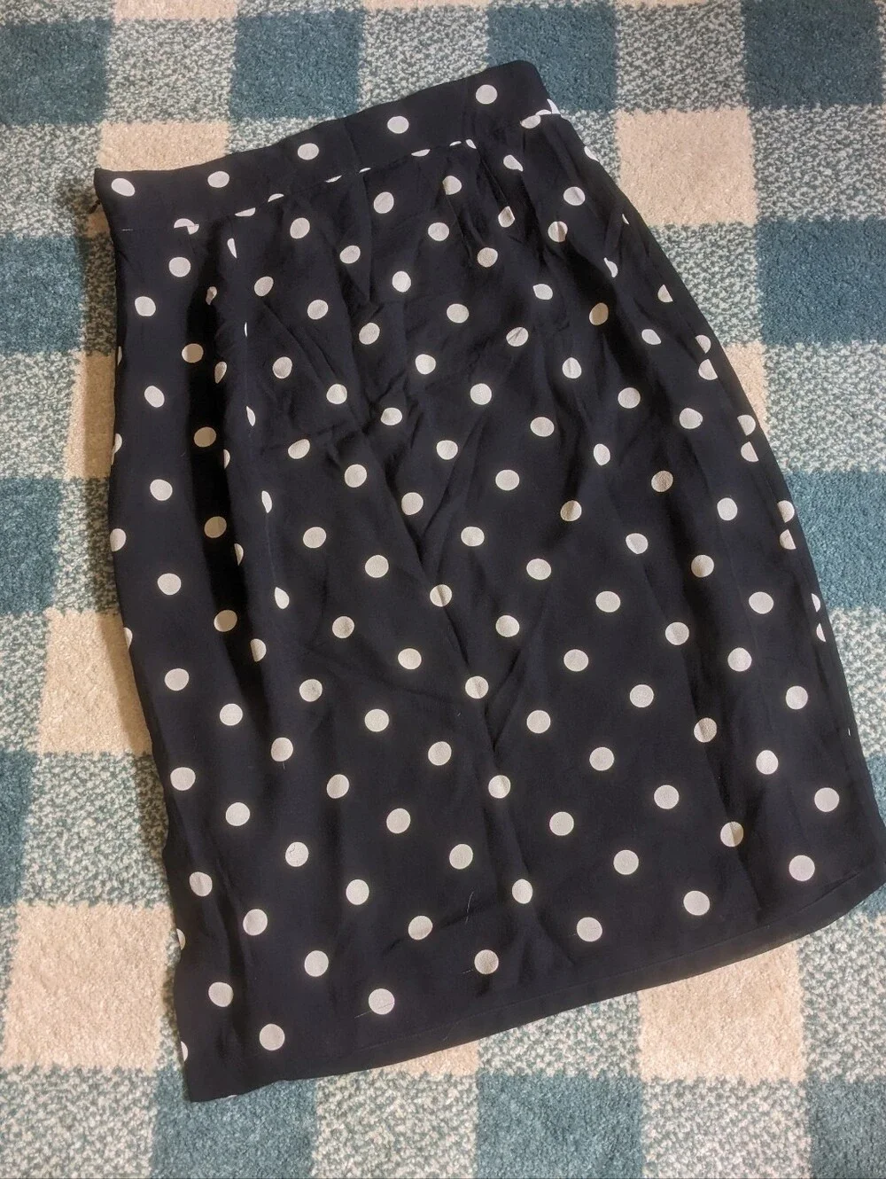 Vintage The Limited 100% Silk Polka Dot Pencil Midi Skirt Size 6